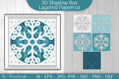 Snowflake 3D Shadow Box Layered Papercut SVG Bundle - CraftNest - Digital Crafting and Art