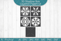 Snowflake 3D Shadow Box Layered Papercut SVG Bundle - CraftNest - Digital Crafting and Art