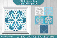 Snowflake 3D Shadow Box Layered Papercut SVG Bundle - CraftNest - Digital Crafting and Art