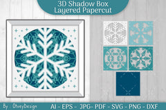 Snowflake 3D Shadow Box Layered Papercut SVG Bundle - CraftNest - Digital Crafting and Art
