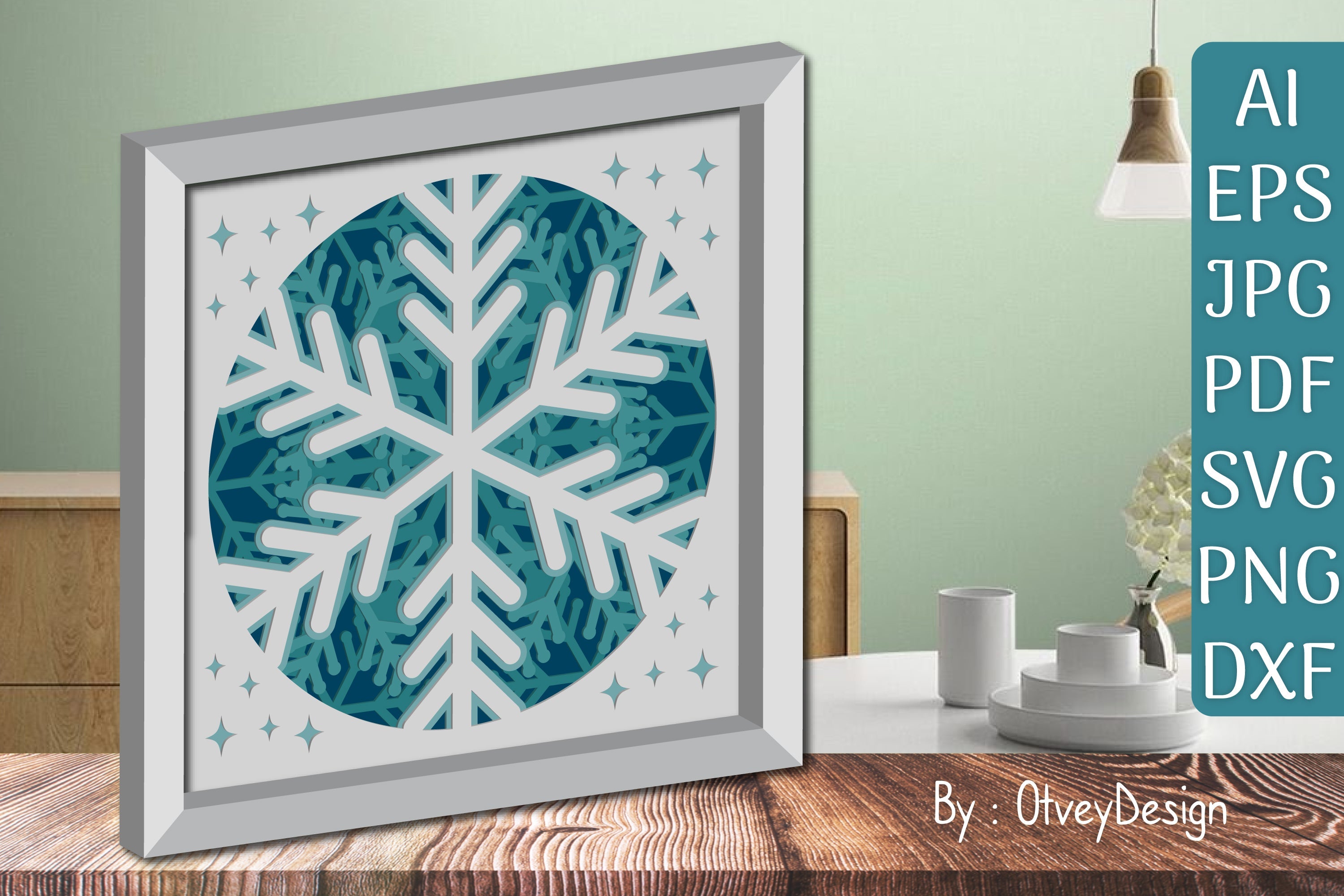 Snowflake 3D Shadow Box Layered Papercut SVG Bundle