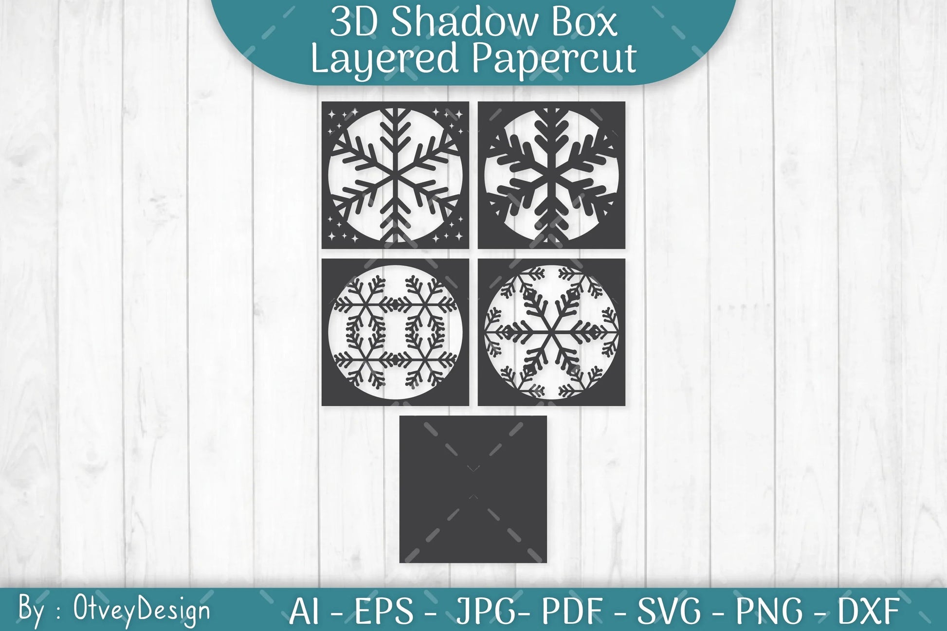 Snowflake 3D Shadow Box Layered Papercut SVG Bundle - CraftNest - Digital Crafting and Art