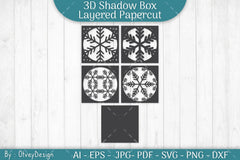 Snowflake 3D Shadow Box Layered Papercut SVG Bundle - CraftNest - Digital Crafting and Art