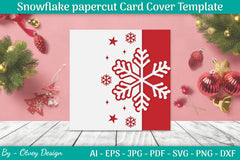 Snowflake Papercut Card Cover Template SVG Bundle 9 - CraftNest - Digital Crafting and Art