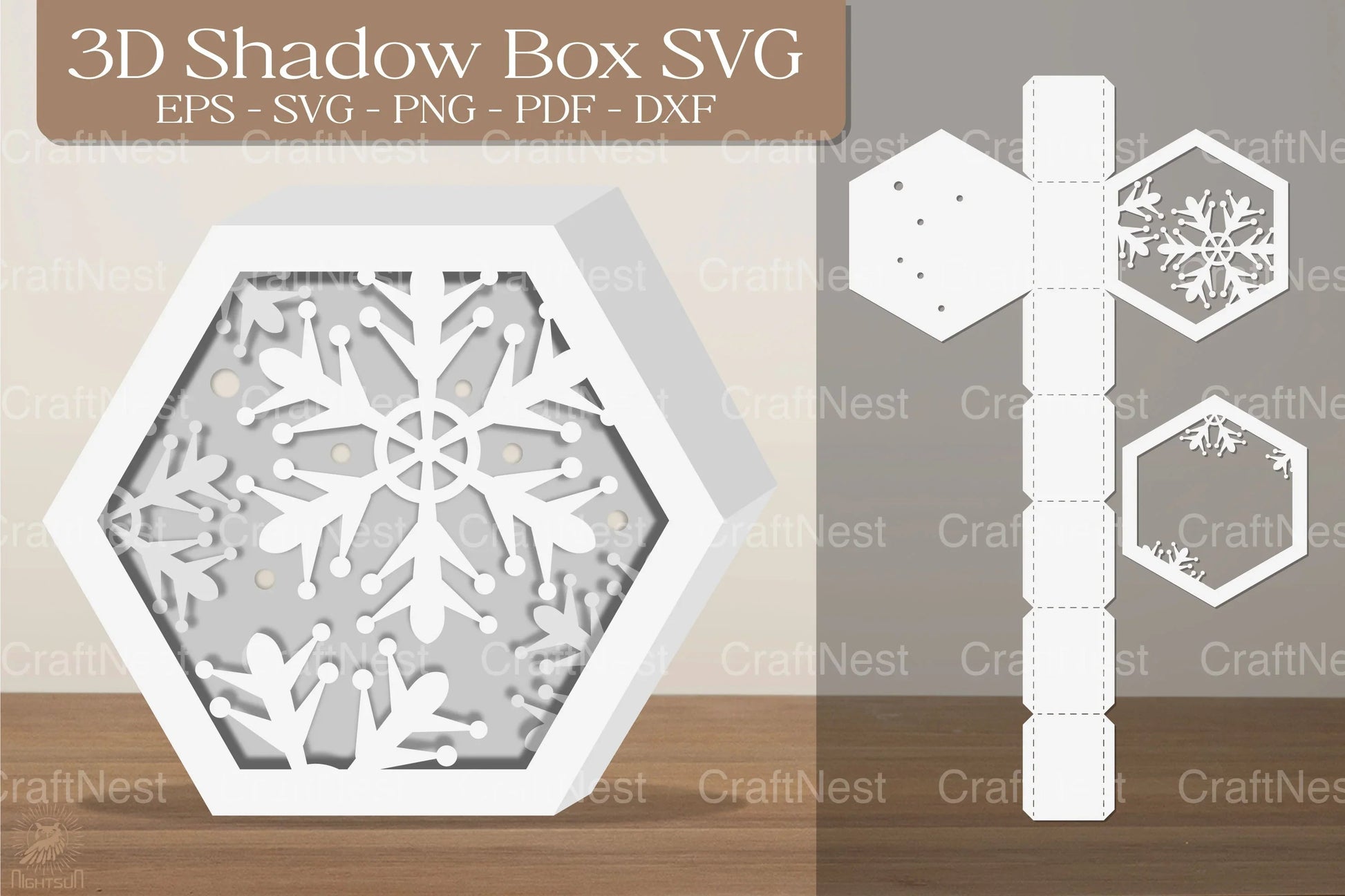 Snowflake 3D Shadow Box SVG Bundle - CraftNest - Digital Crafting and Art