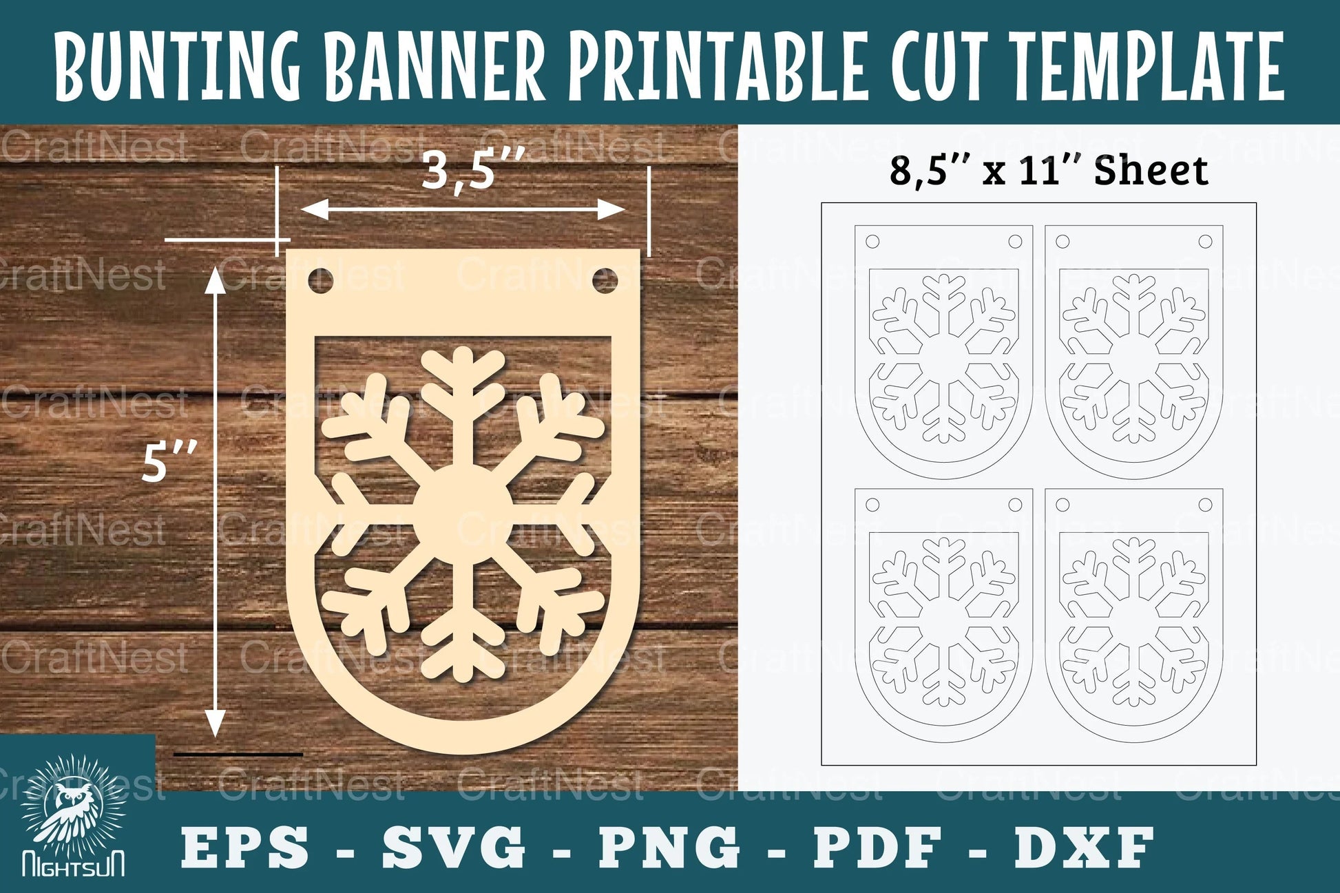 Snowflake Bunting Banner Printable - Clipart Bundle - CraftNest - Digital Crafting and Art
