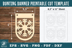 Snowflake Bunting Banner Printable - Clipart Bundle - CraftNest - Digital Crafting and Art