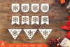 Snowflake Flag Bunting Banner Clipart Bundle