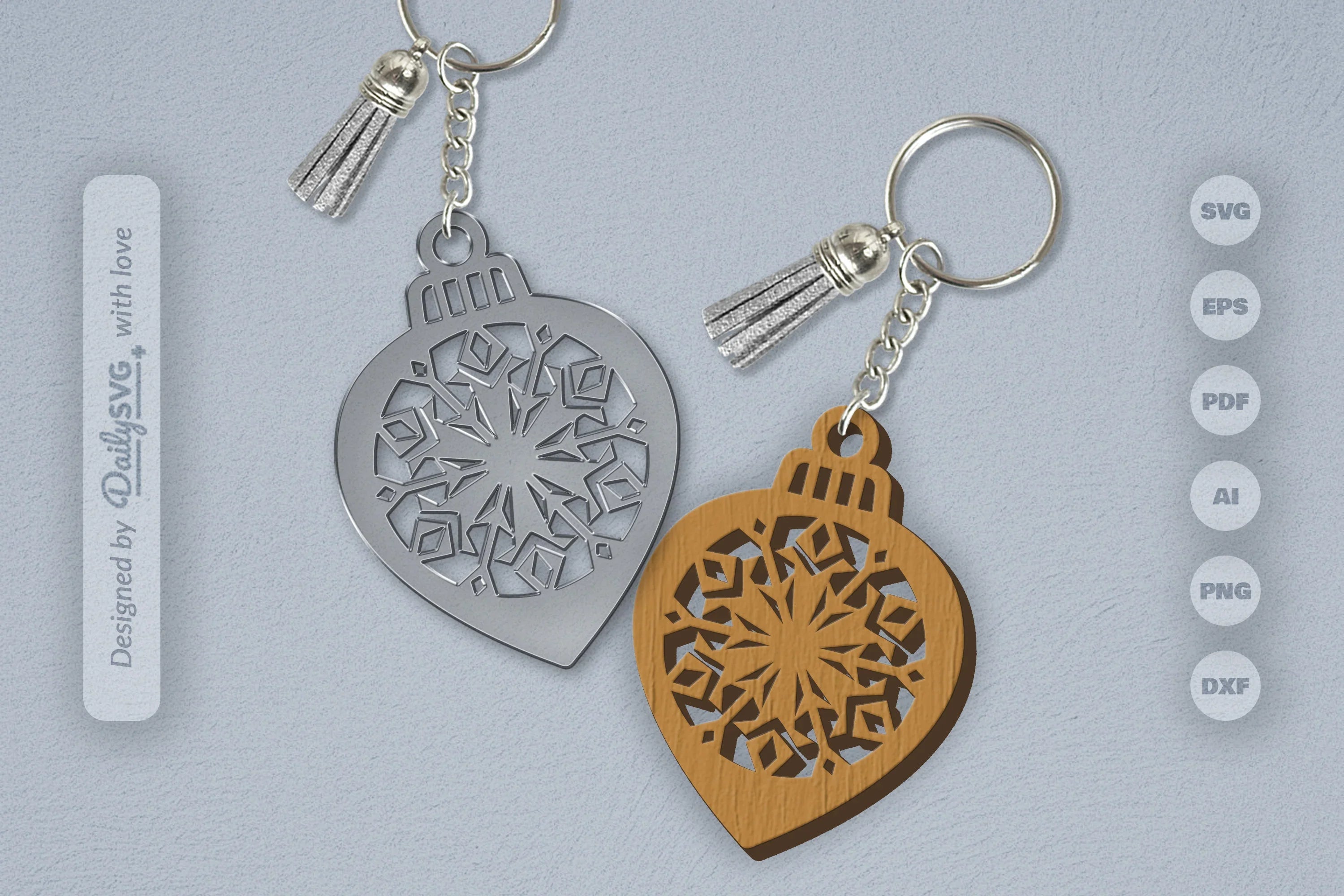 Snowflake Christmas Bauble SVG Bundle 7 - CraftNest - Digital Crafting and Art