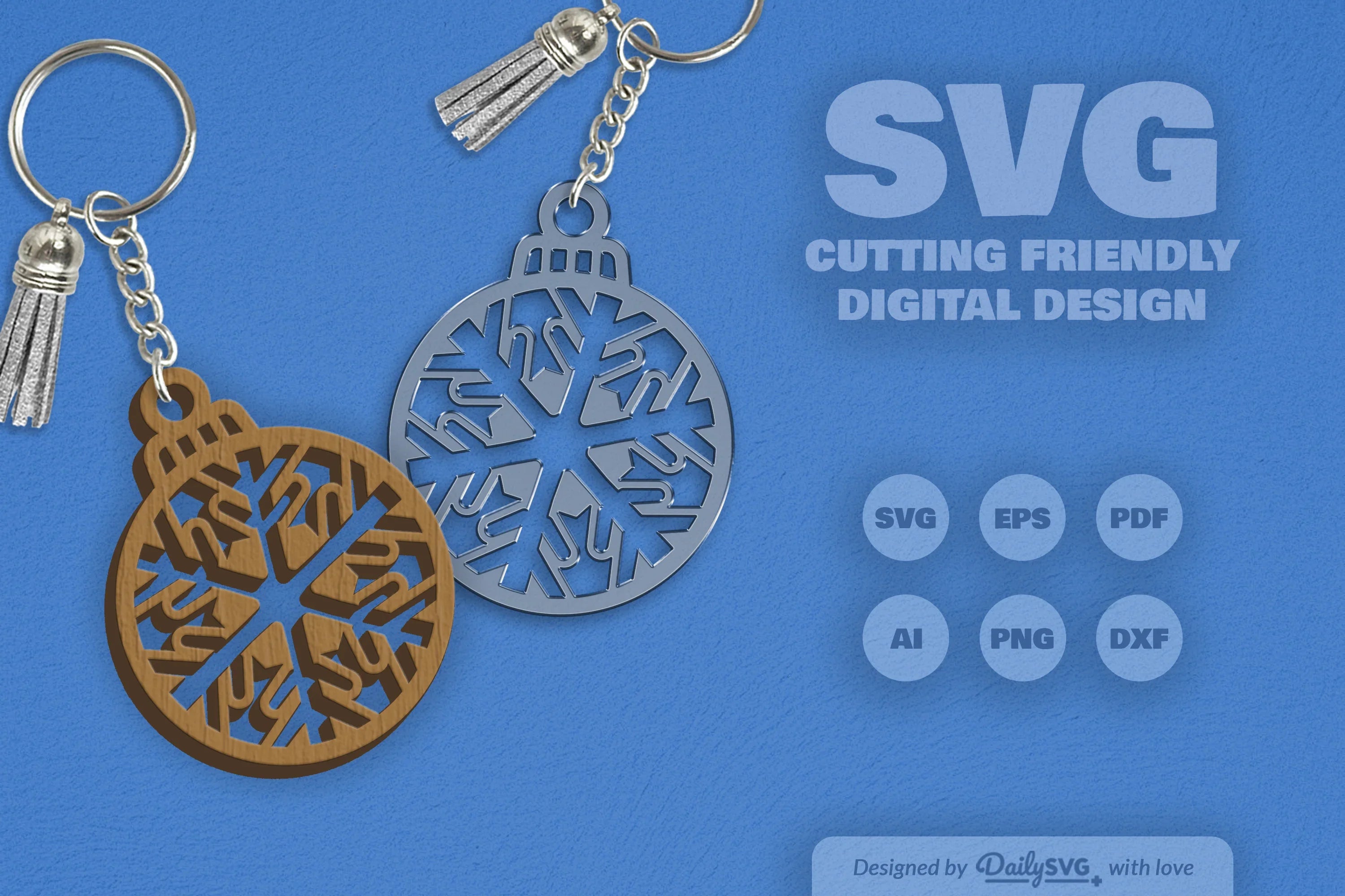 Snowflake Christmas Bauble SVG Bundle 9 - CraftNest - Digital Crafting and Art