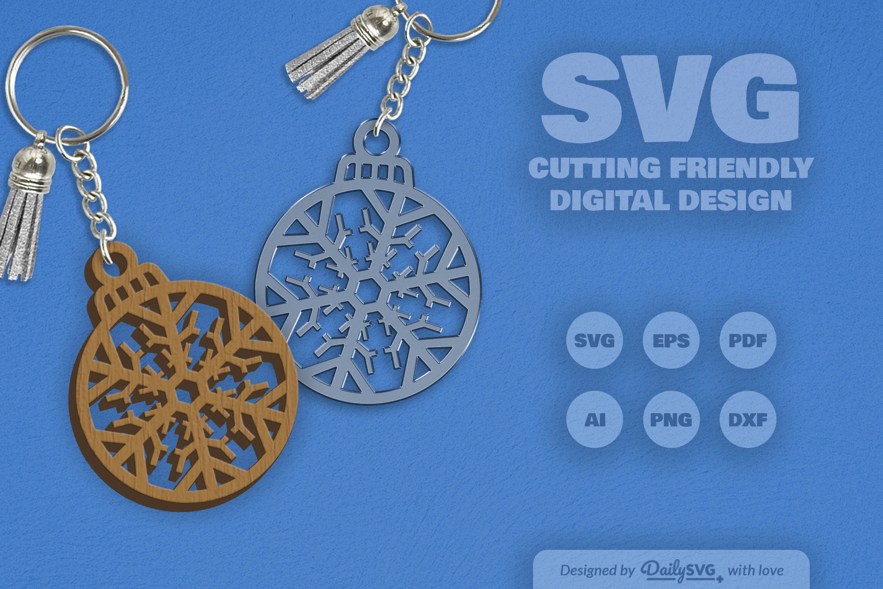 Snowflake Christmas Round Bauble SVG Bundle 5 - CraftNest - Digital Crafting and Art