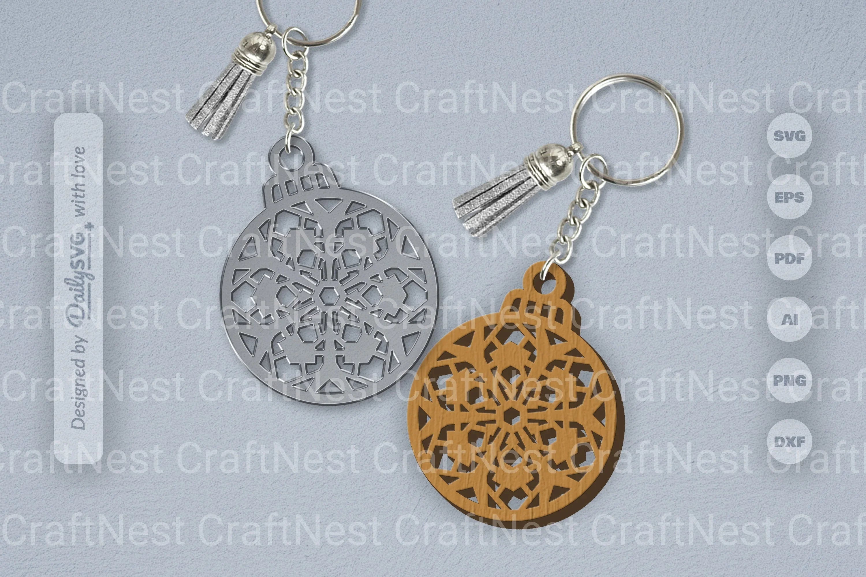 Snowflake Christmas Round Bauble SVG Bundle