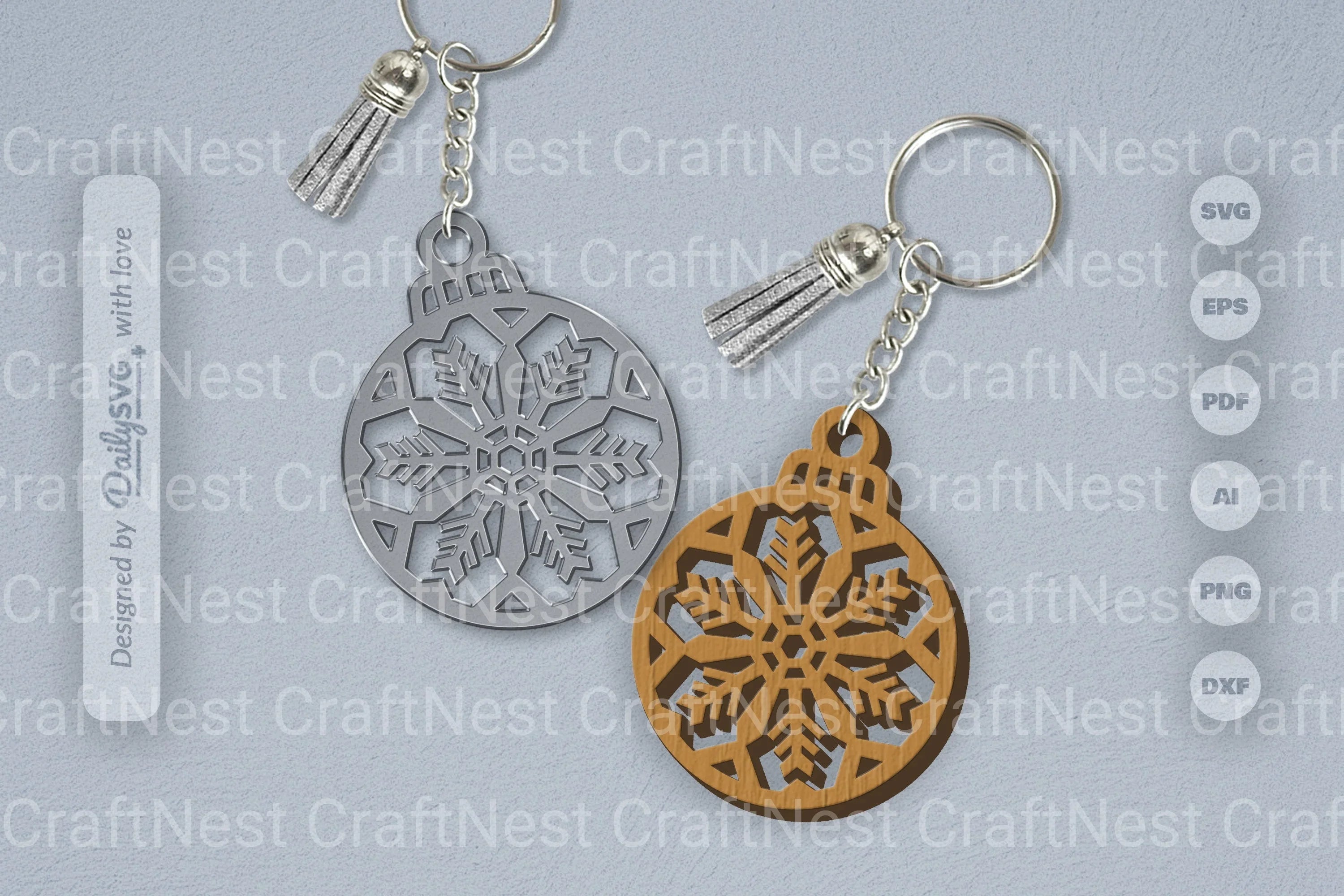 Snowflake Christmas Round Bauble SVG Bundle