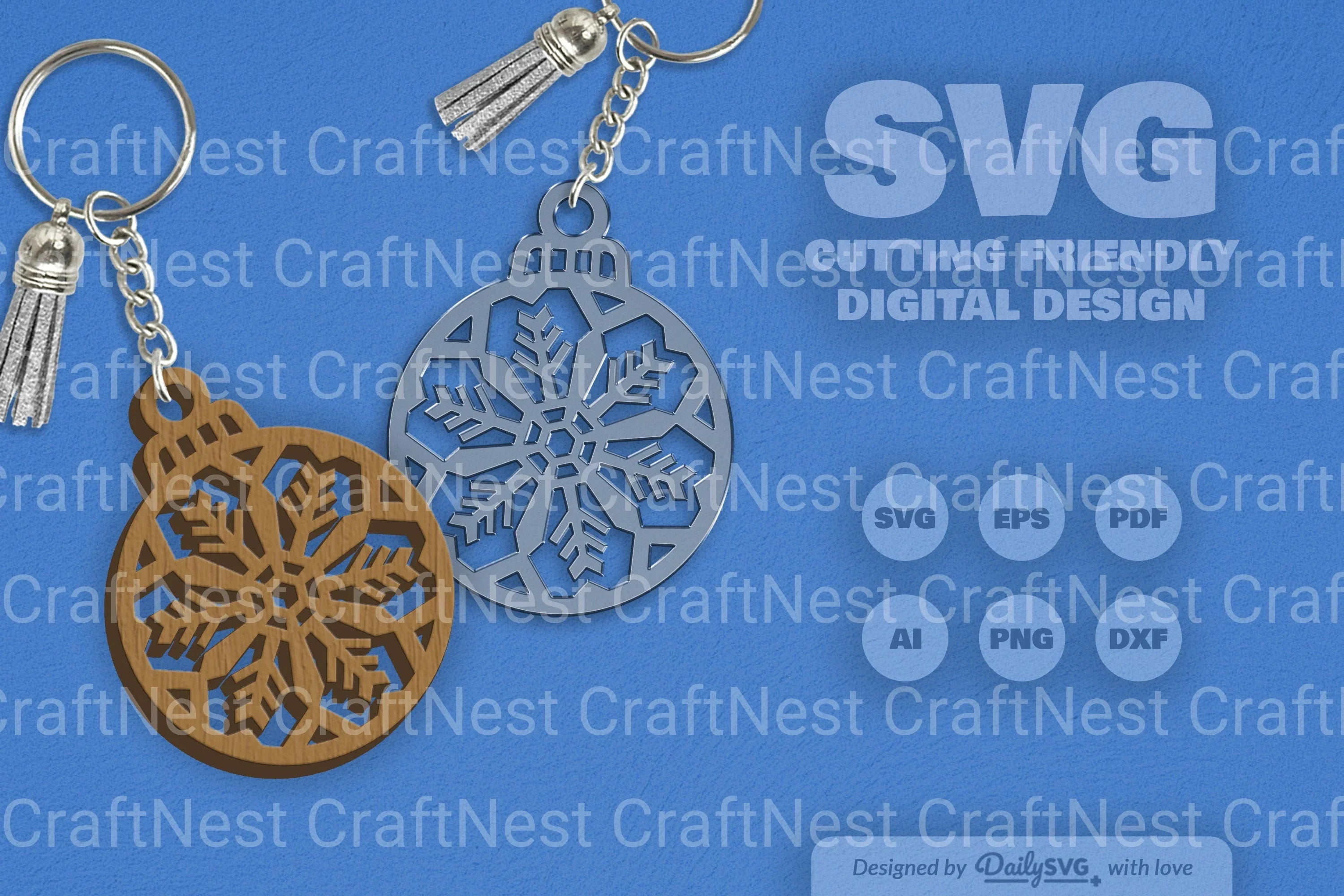 Snowflake Christmas Round Bauble SVG Bundle