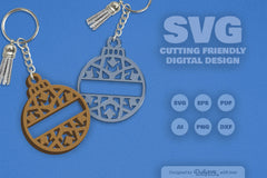 Snowflake Christmas Split Bauble SVG Bundle 4 - CraftNest - Digital Crafting and Art