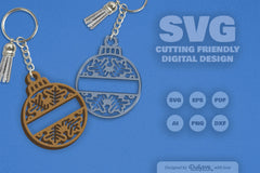 Snowflake Christmas Split Bauble SVG Bundle 6 - CraftNest - Digital Crafting and Art