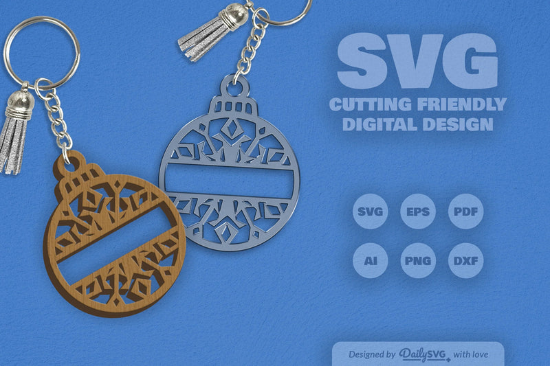 Snowflake Christmas Split Bauble SVG Bundle 8 - CraftNest - Digital Crafting and Art