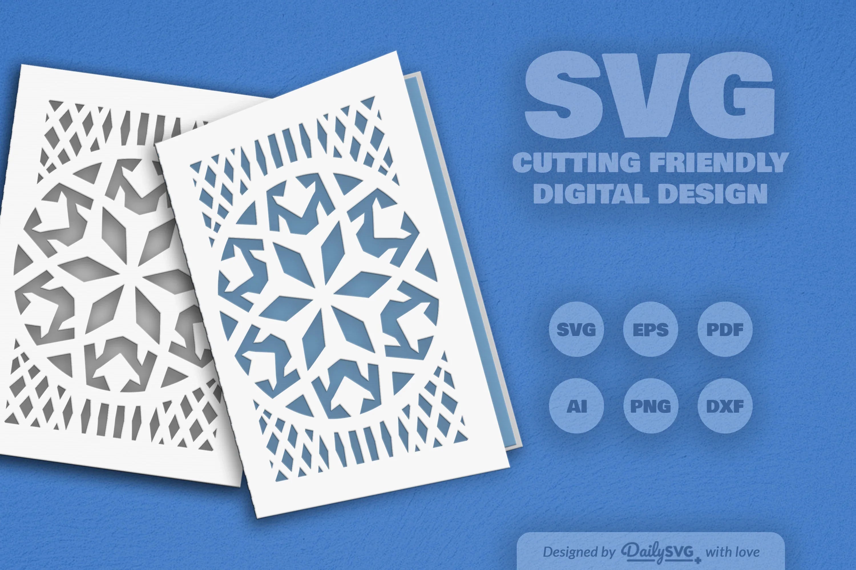 Daily Snowflake Greeting Card Clipart SVG Bundle - CraftNest - Digital Crafting and Art