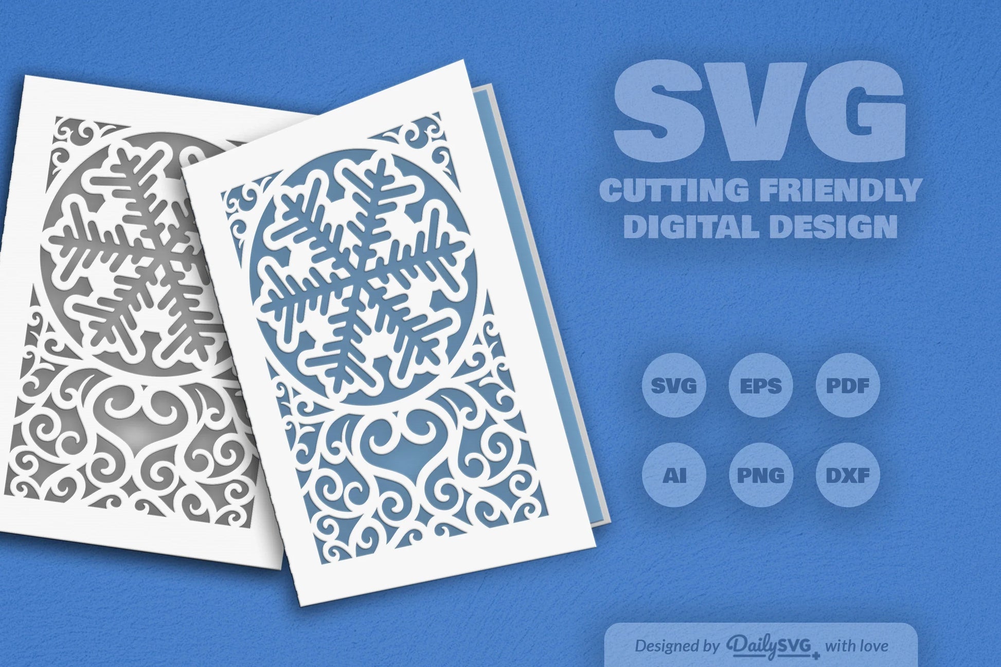 Daily Snowflake Greeting Card Clipart SVG Bundle - CraftNest - Digital Crafting and Art