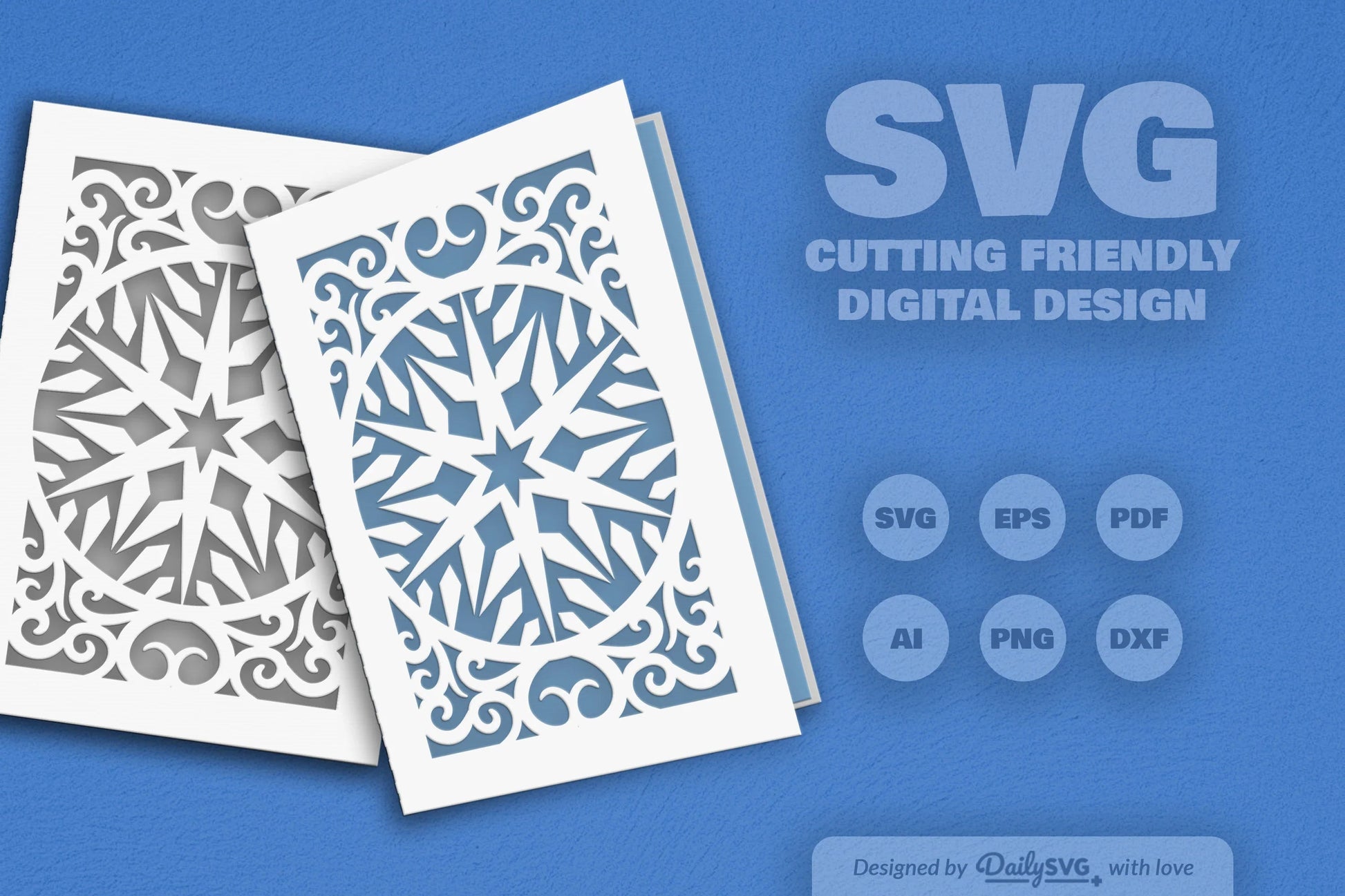 Daily Snowflake Greeting Card Clipart SVG Bundle - CraftNest - Digital Crafting and Art