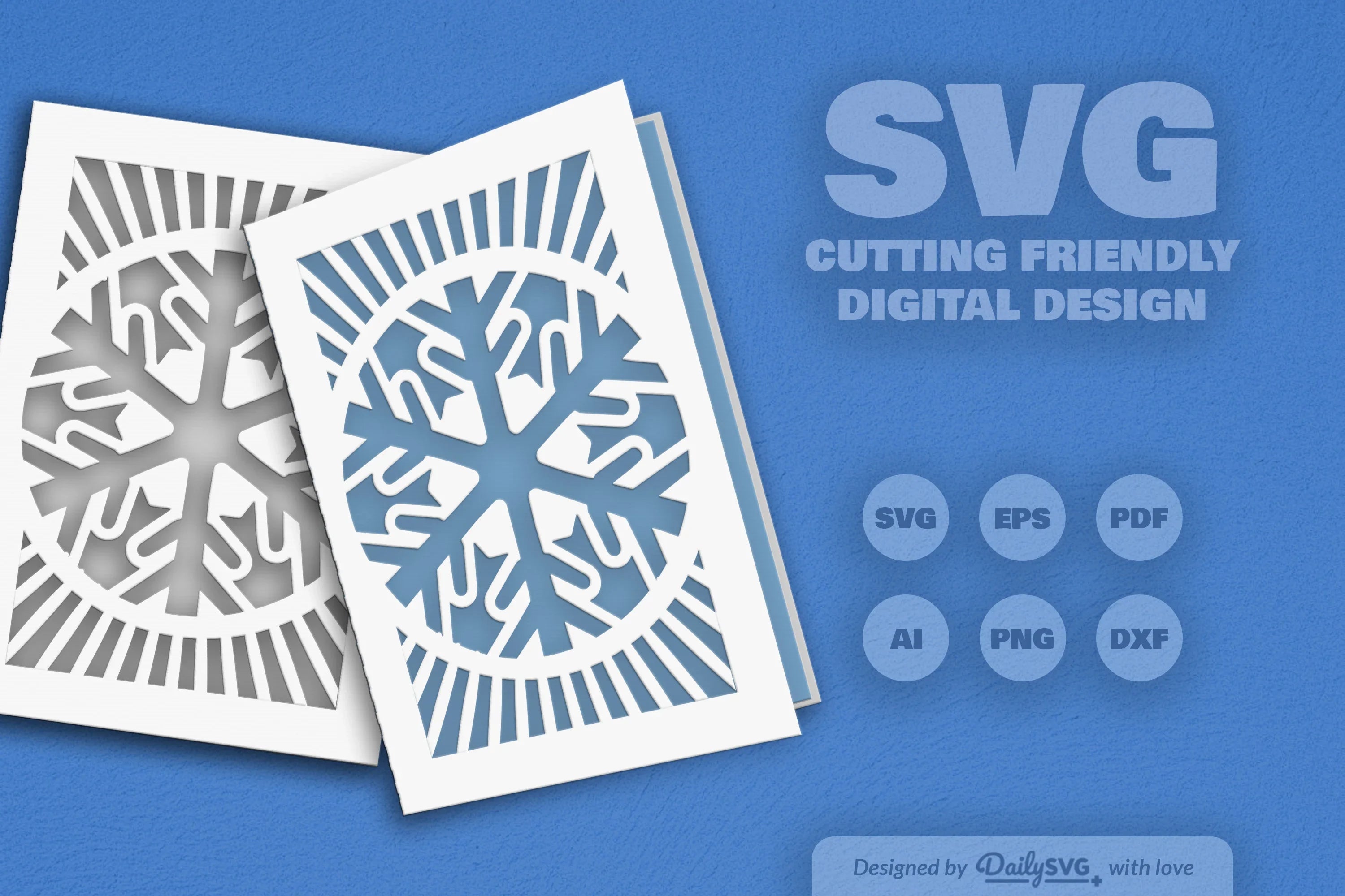 Daily Snowflake Greeting Card Clipart SVG Bundle - CraftNest - Digital Crafting and Art