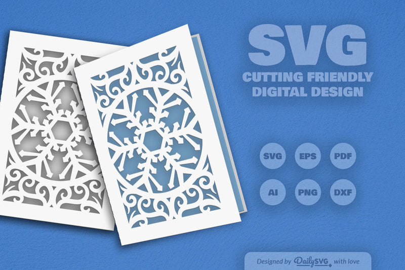 Daily Snowflake Greeting Card Clipart SVG Bundle - CraftNest - Digital Crafting and Art