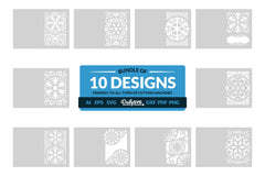Daily Snowflake Greeting Card Clipart SVG Bundle - CraftNest - Digital Crafting and Art