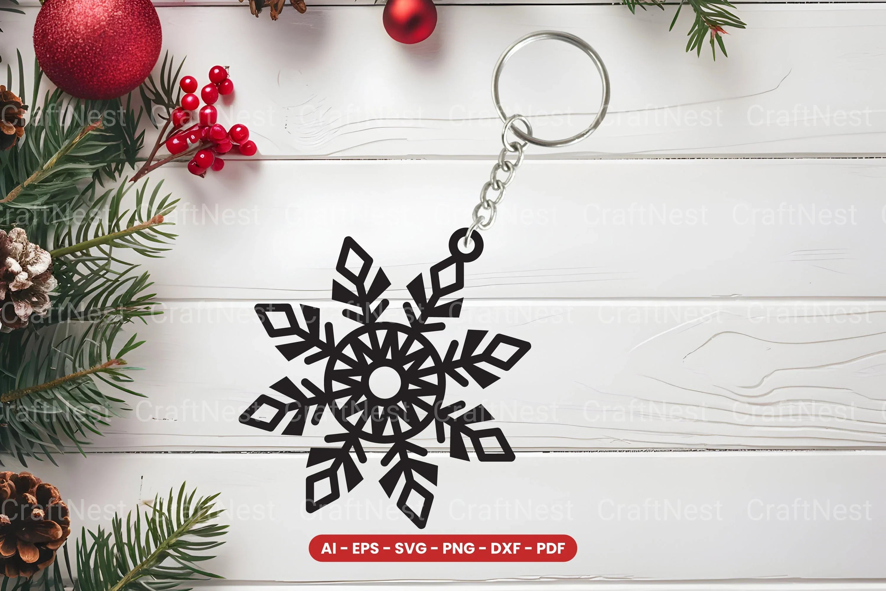 Snowflake Keychain Laser Cut SVG Bundle - CraftNest - Digital Crafting and Art