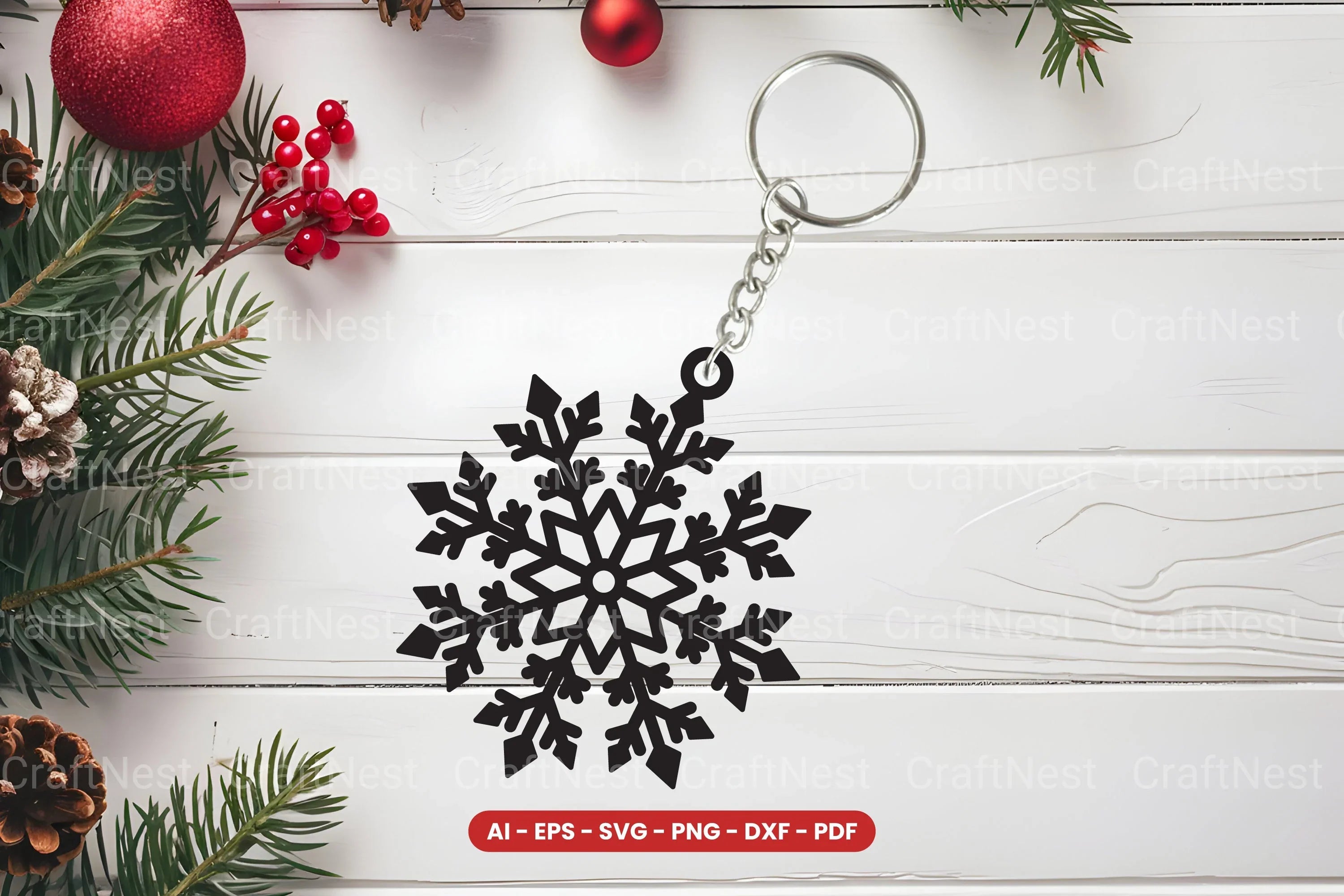 Snowflake Keychain Laser Cut SVG Bundle - CraftNest - Digital Crafting and Art