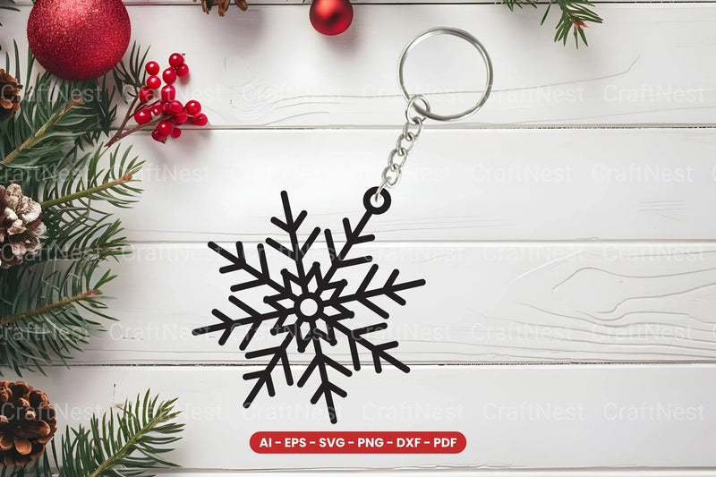 Snowflake Keychain Laser Cut SVG Bundle - CraftNest - Digital Crafting and Art