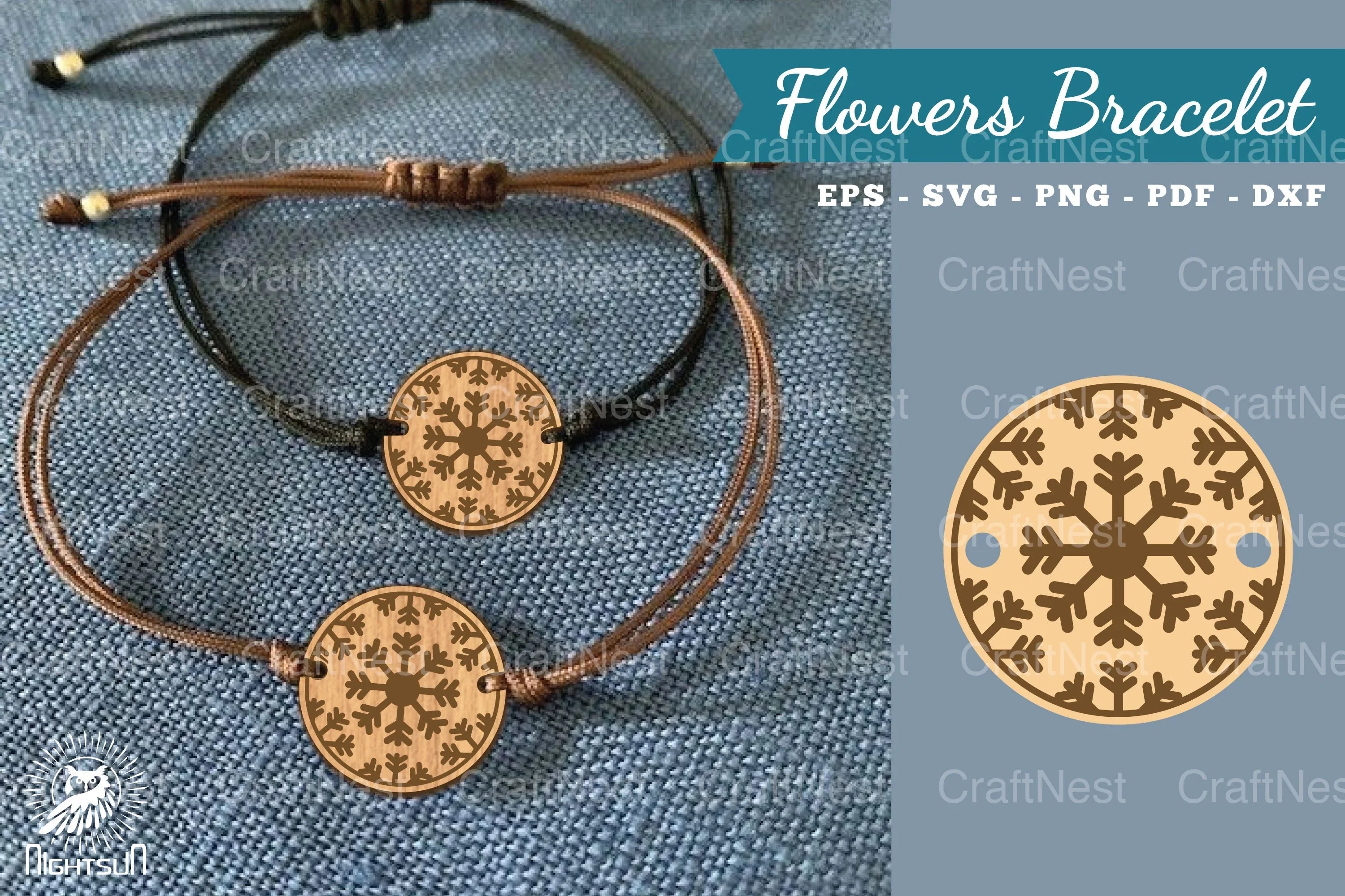 Snowflake Laser Cut Bracelet SVG Bundle - CraftNest - Digital Crafting and Art