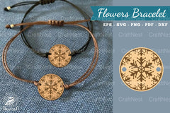 Snowflake Laser Cut Bracelet SVG Bundle - CraftNest - Digital Crafting and Art