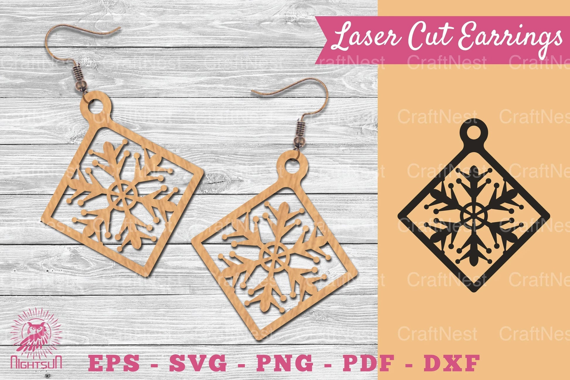 Snowflake Laser Cut Earrings SVG Bundle - CraftNest - Digital Crafting and Art