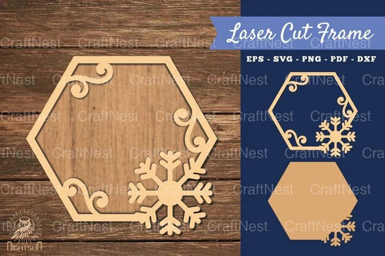Snowflake Laser Cut Frame SVG Bundle - CraftNest - Digital Crafting and Art