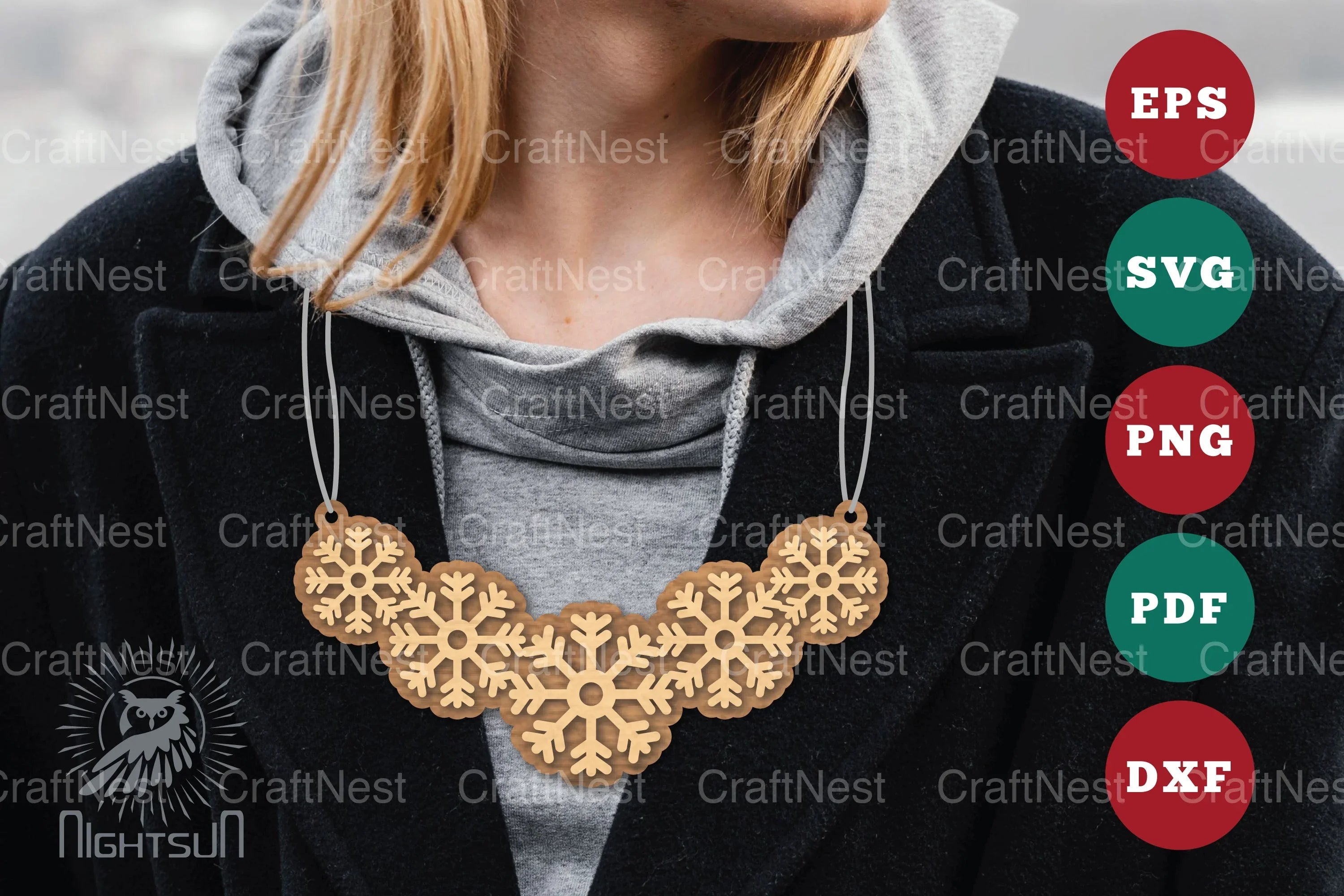 Snowflake Laser Cut Necklace SVG Bundle - CraftNest - Digital Crafting and Art