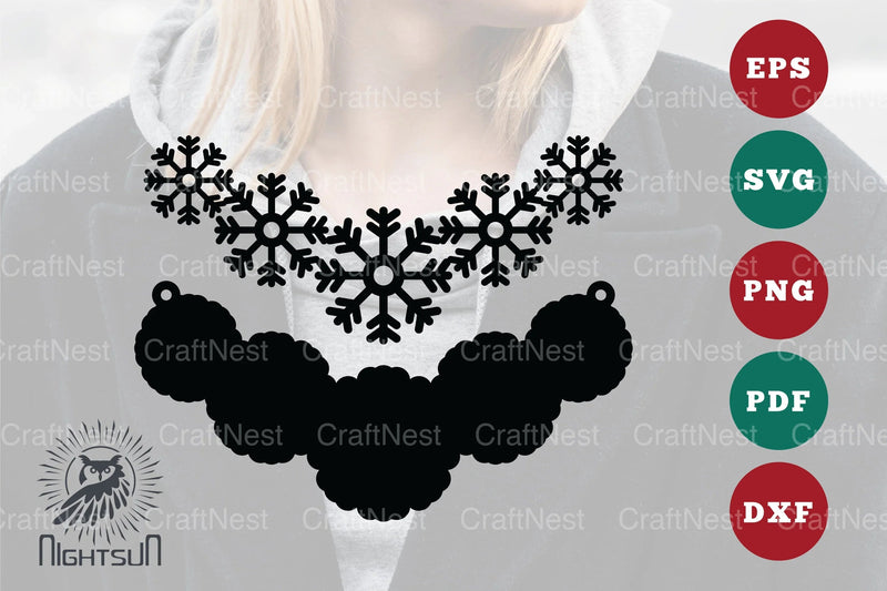 Snowflake Laser Cut Necklace SVG Bundle - CraftNest - Digital Crafting and Art