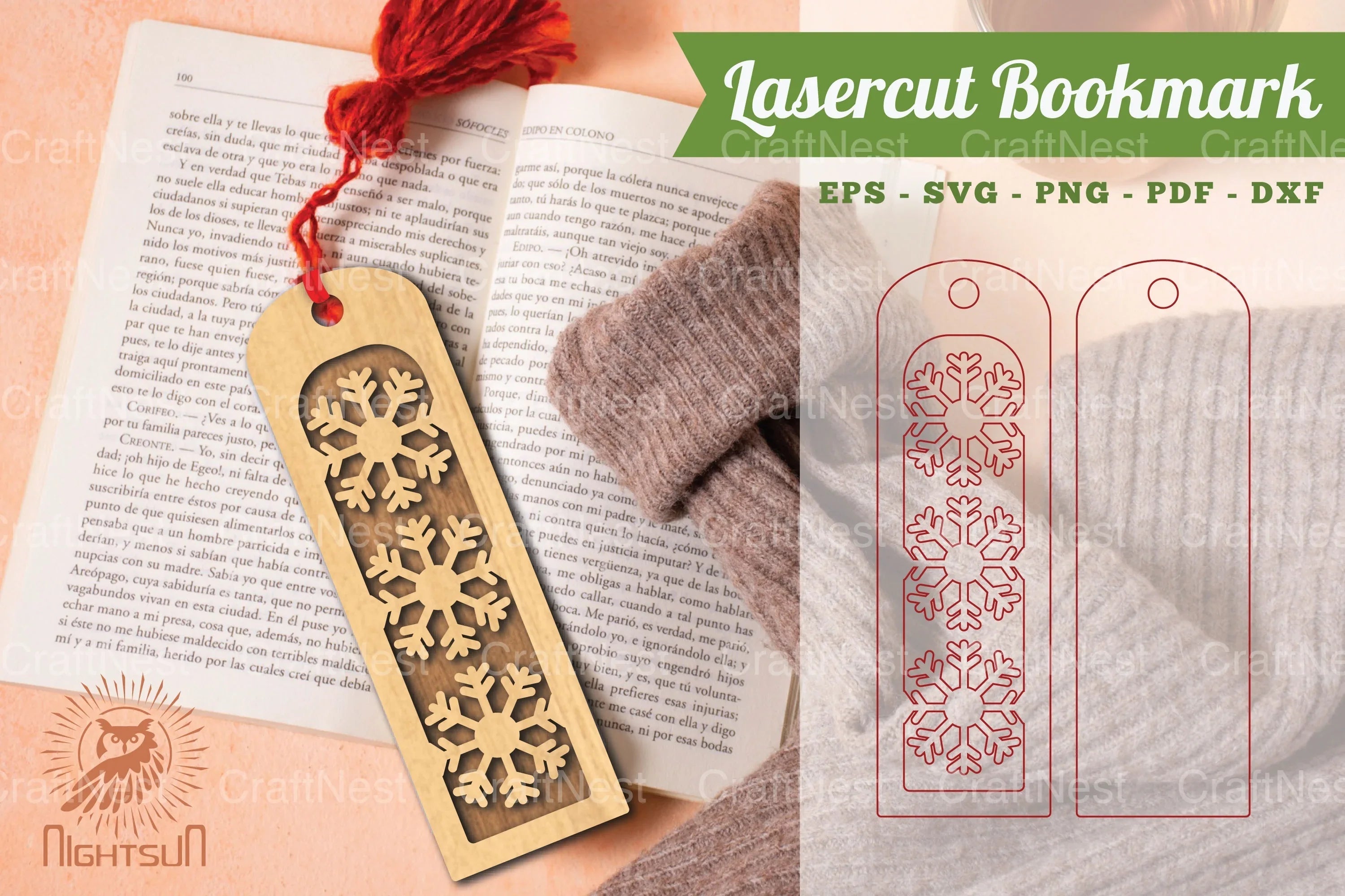 Snowflake Laser Cut Bookmark Clipart Bundle - CraftNest - Digital Crafting and Art