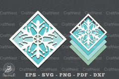 Snowflake Layered Papercut SVG Bundle - CraftNest - Digital Crafting and Art