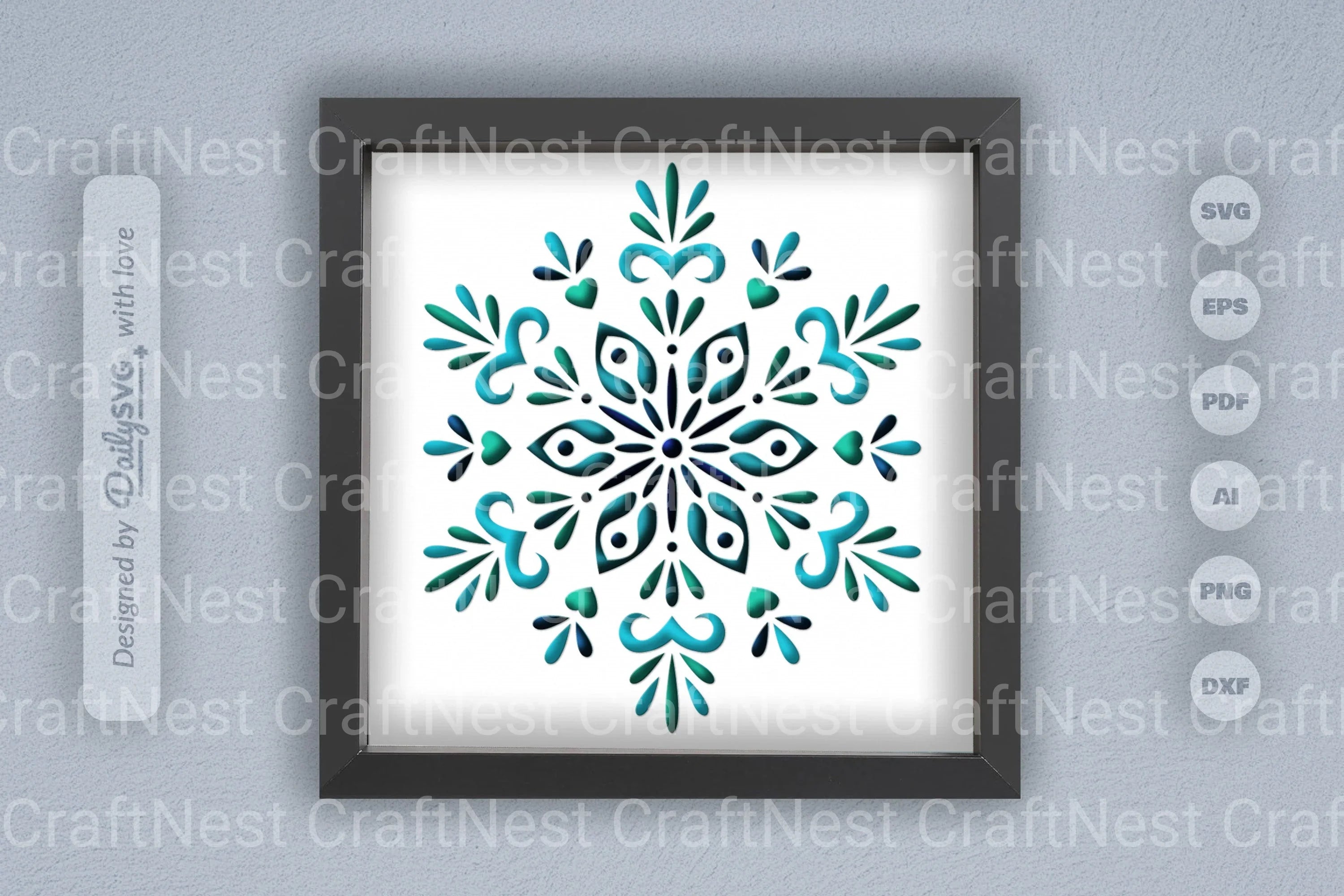Snowflake Mandala Papercut SVG Bundle