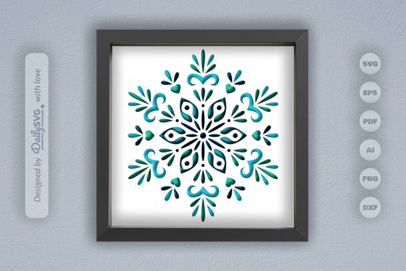 Snowflake Mandala Papercut SVG Bundle - CraftNest - Digital Crafting and Art