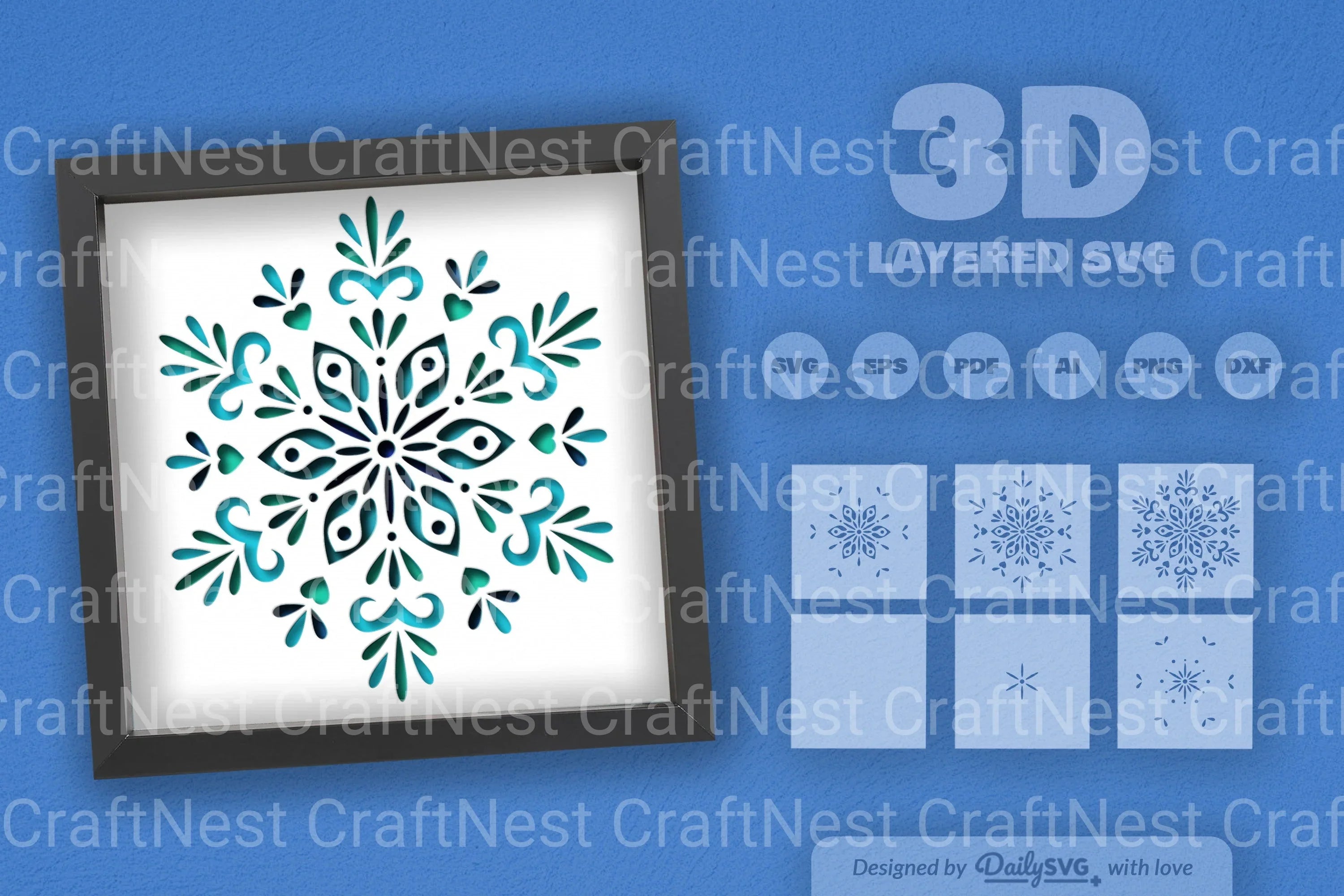 Snowflake Mandala Papercut SVG Bundle