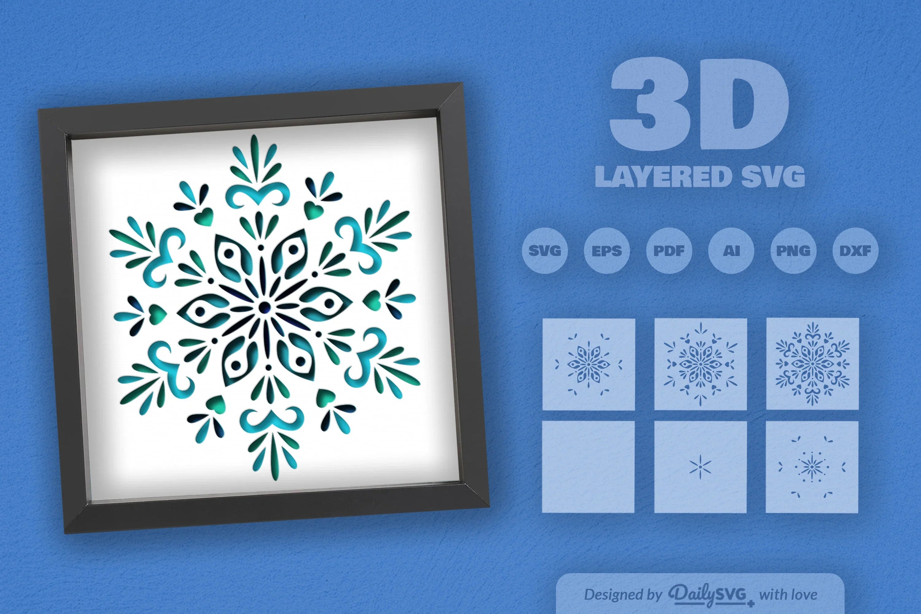 Snowflake Mandala Papercut SVG Bundle - CraftNest - Digital Crafting and Art