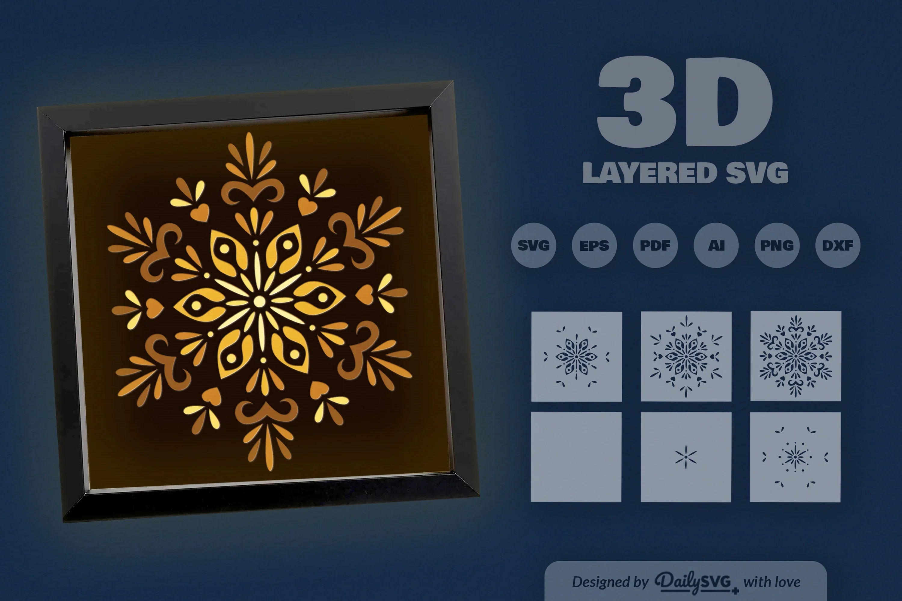 Snowflake Mandala Papercut SVG Bundle - CraftNest - Digital Crafting and Art