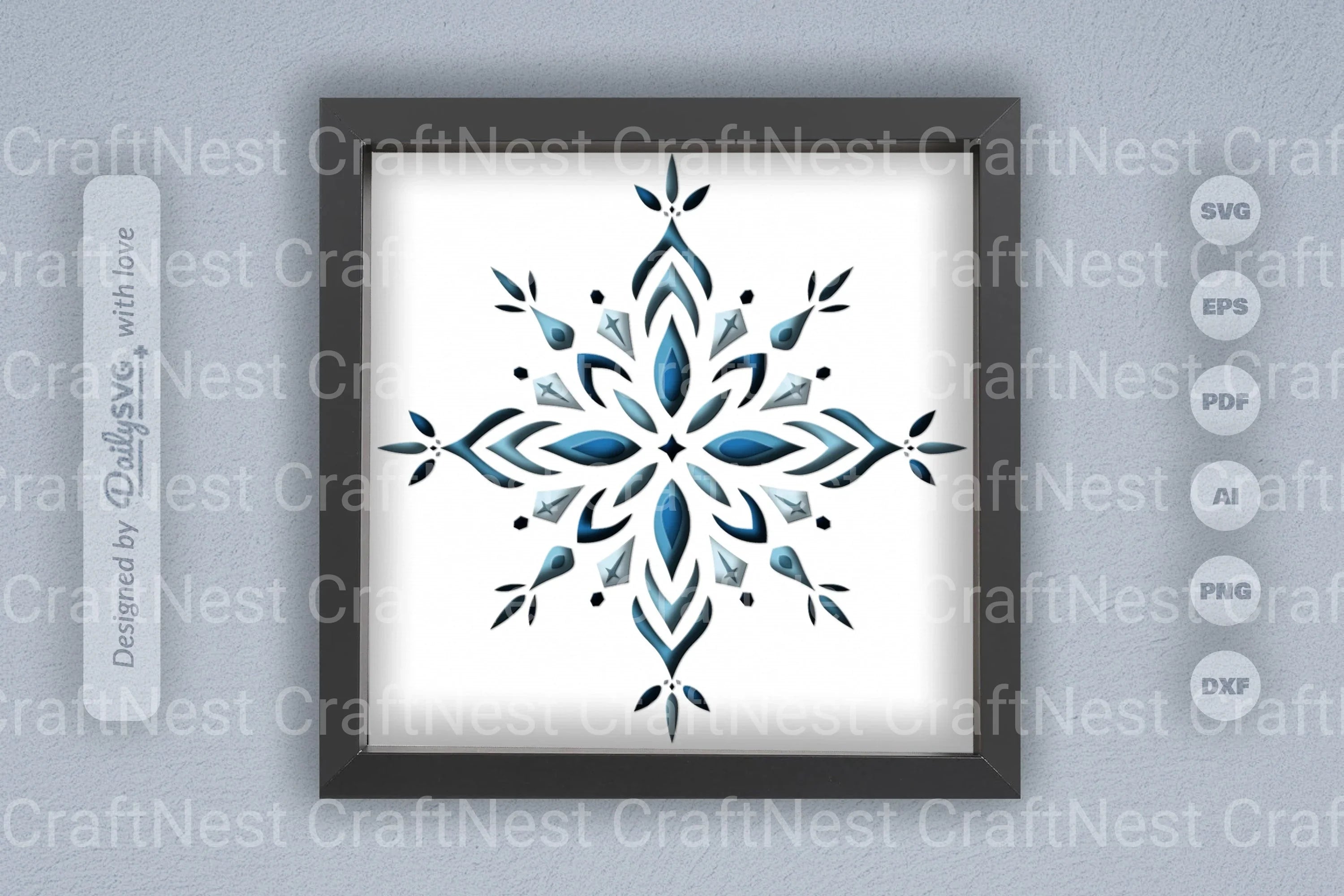 Snowflake Mandala Winter Papercut SVG Bundle