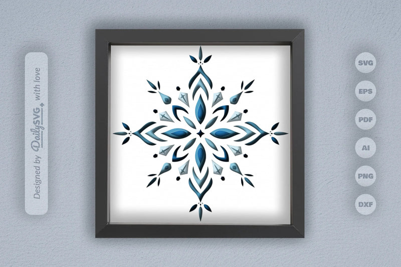 Snowflake Mandala Winter Papercut SVG Bundle - CraftNest - Digital Crafting and Art
