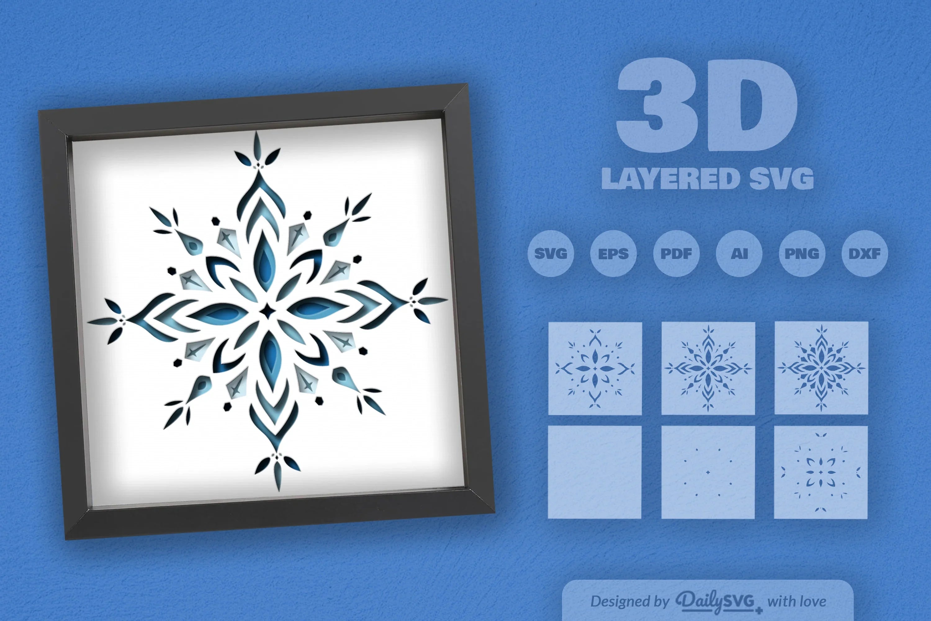 Snowflake Mandala Winter Papercut SVG Bundle - CraftNest - Digital Crafting and Art