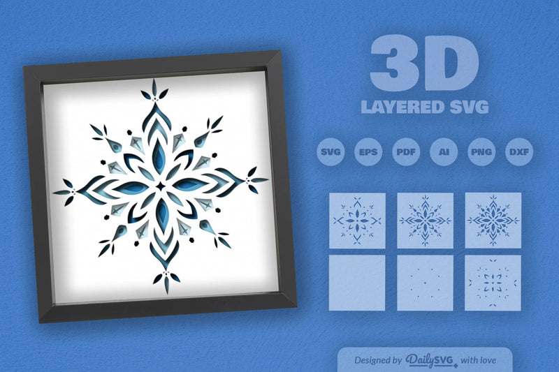 Snowflake Mandala Winter Papercut SVG Bundle - CraftNest - Digital Crafting and Art