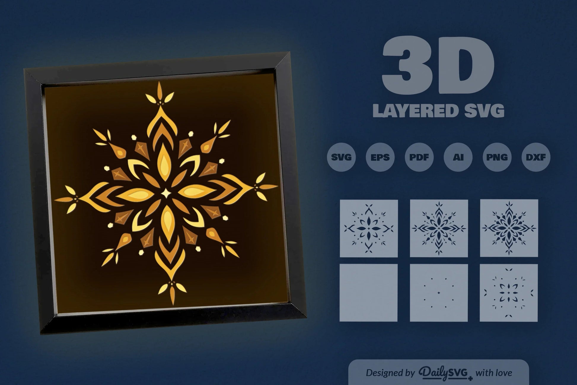 Snowflake Mandala Winter Papercut SVG Bundle - CraftNest - Digital Crafting and Art