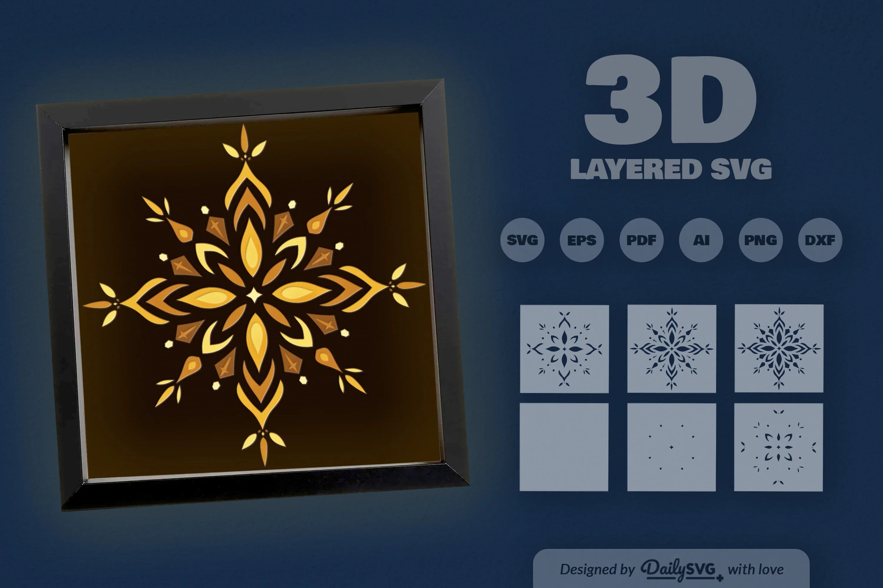 Snowflake Mandala Winter Papercut SVG Bundle - CraftNest - Digital Crafting and Art