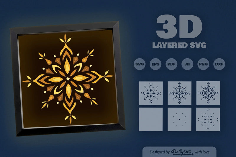 Snowflake Mandala Winter Papercut SVG Bundle - CraftNest - Digital Crafting and Art